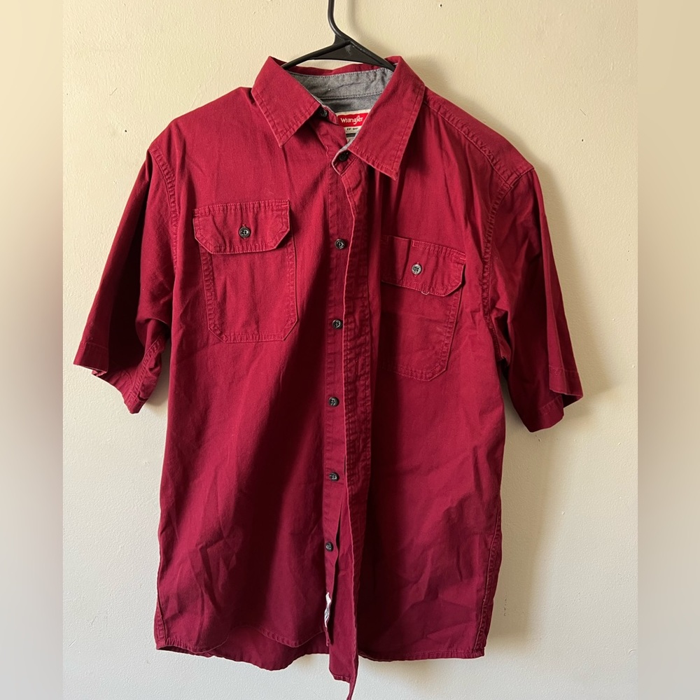Maroon Mens Button Up Wrangler